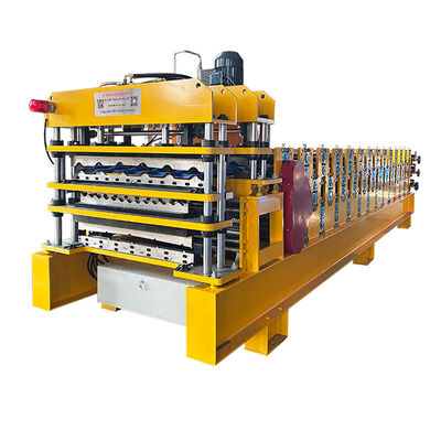 PPGI और GI स्टील तीन परत छत शीट रोल बनाने की मशीन उत्पादन लाइन