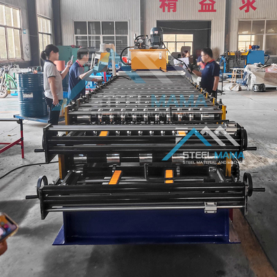 डबल लेयर स्टील रूफ रोल फोर्मिंग मशीन 5.5 KW पावर और 15-16 स्टेशनों के साथ
