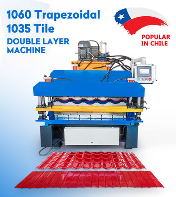 दीवार और छत डबल परत छत शीट रोल बनाने की मशीन 8.5kw कम्प्यूटरीकृत
